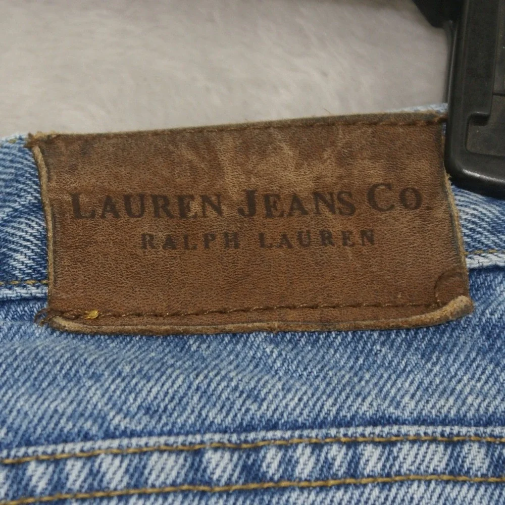 VTG Lauren Jeans Co Green Label High Rise Tapered Mom Jeans Light Wash Size 16